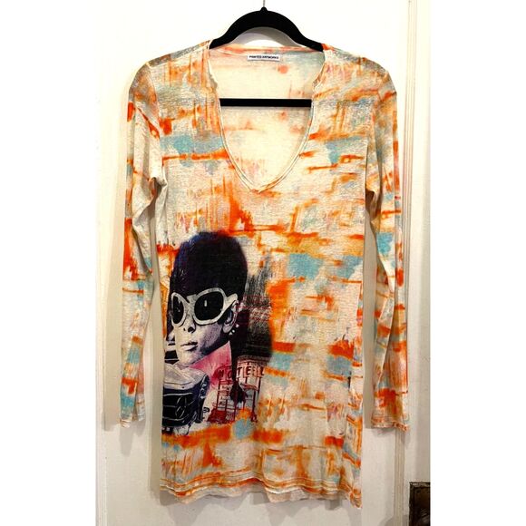 PRINTED ARTWORKS Multicolor Long Sleeve T Shirt Tee Top Women's Size Large - Picture 2 of 10